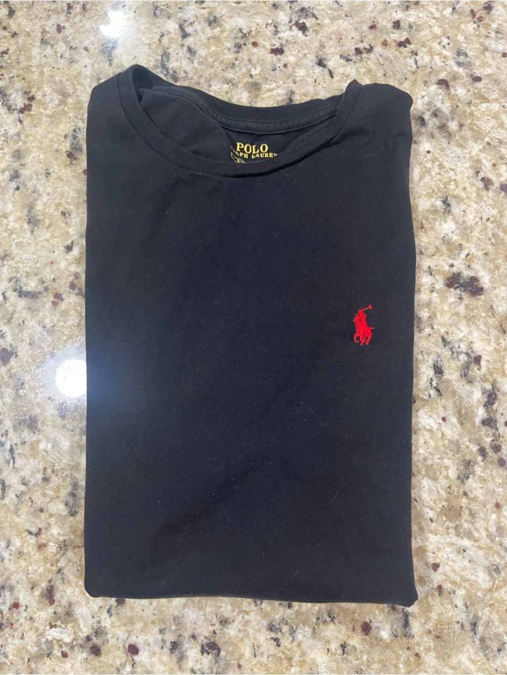 Polo by Ralph Lauren Black Short Sleeve Tee with Red Pony Logo